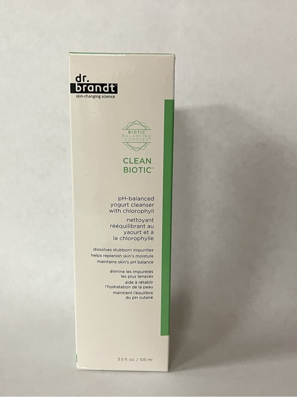 Dr. Brandt Clean Biotic Yogurt Cleanser — White & Green Packaging